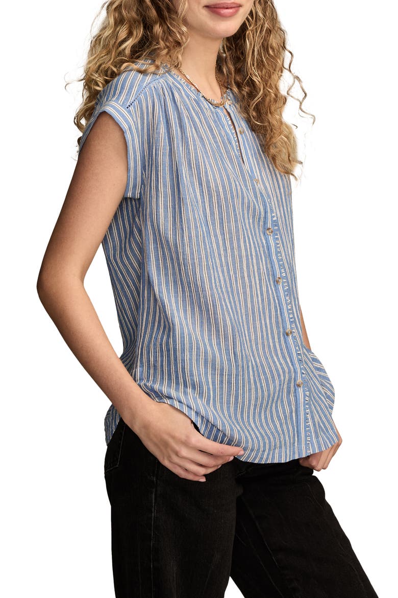 Ruffle Dolman Sleeve Shirt, Alternate, color, BLUE STRIPE