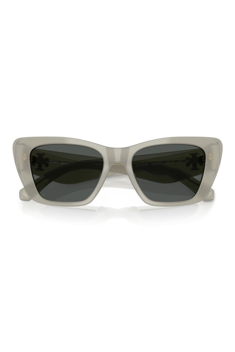 52mm Cat Eye Sunglasses, Alternate, color, MILKY GREY GREEN / DARK GREY