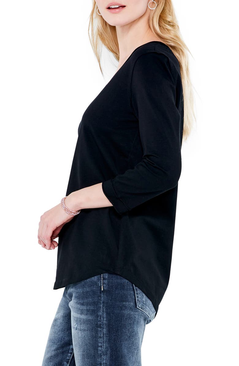 NZT by NIC+ZOE Rolled V-Neck T-Shirt, Alternate, color,