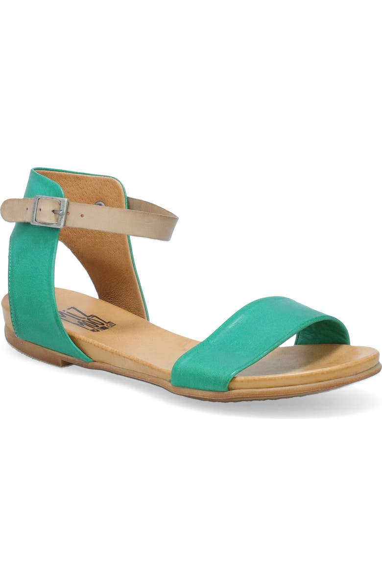 Miz Mooz Alanis Flat Sandal, Main, color, Emerald