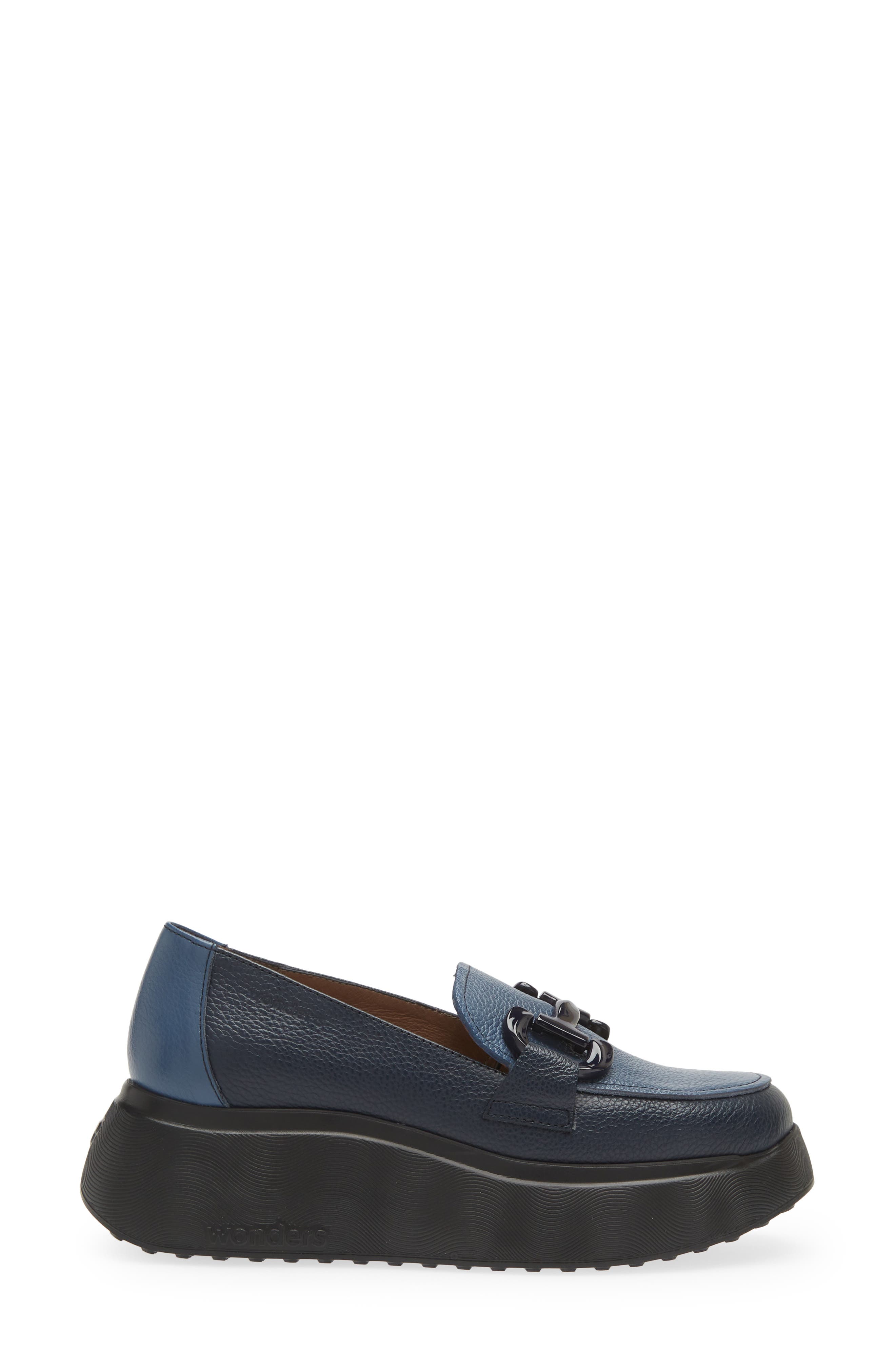 Wonders Platform Loafer, Alternate, color, Navy/ Blue Combo