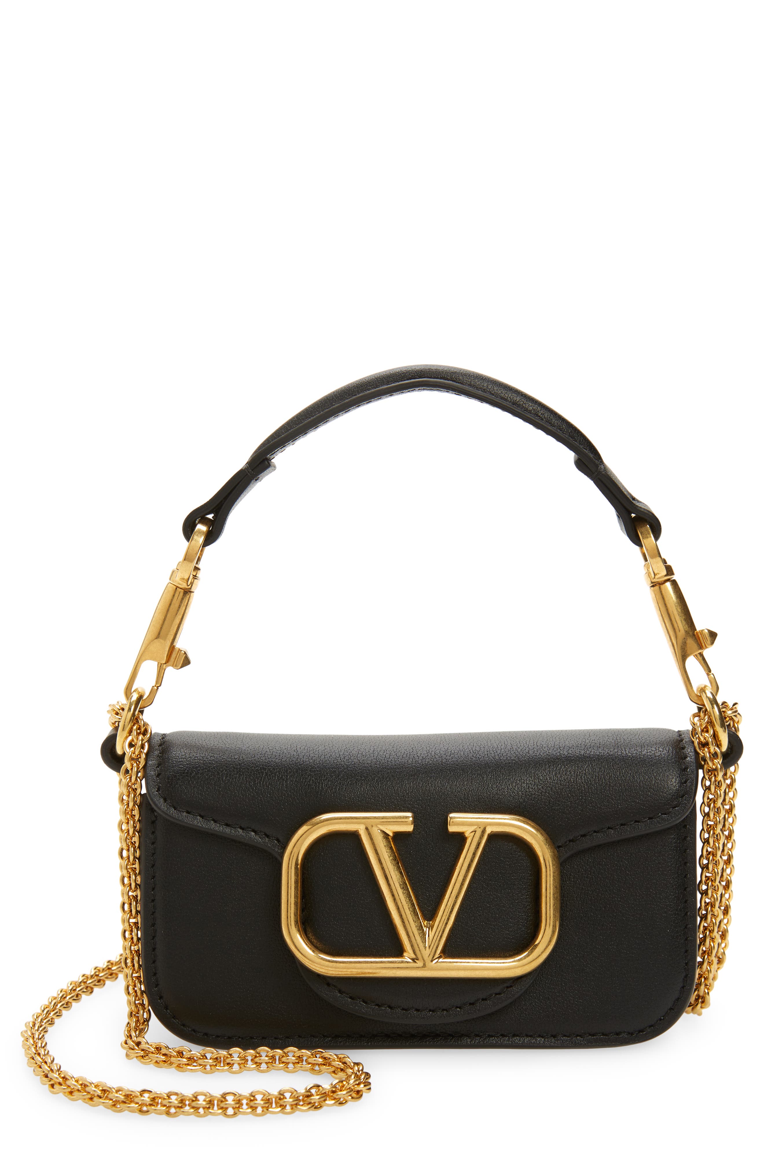 Valentino Garavani Mini Locò Leather Shoulder Bag, Main, color, 