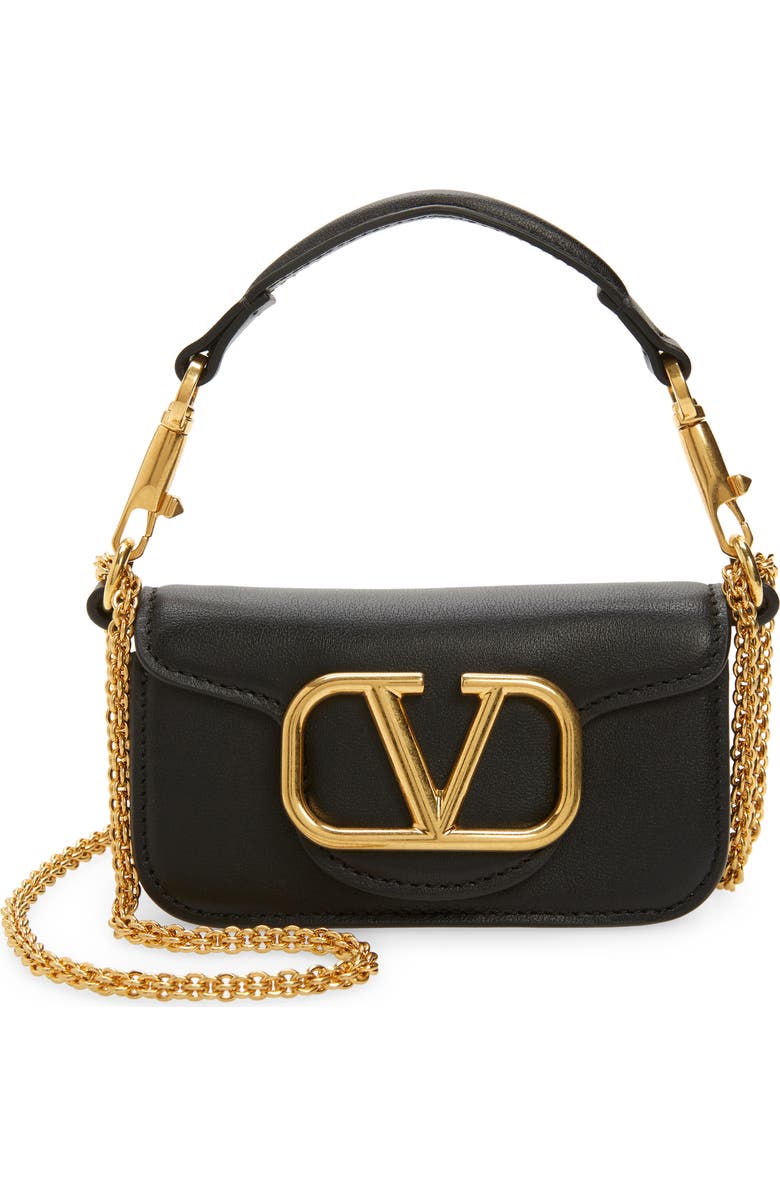 Valentino Garavani Mini Locò Leather Shoulder Bag, Main, color,