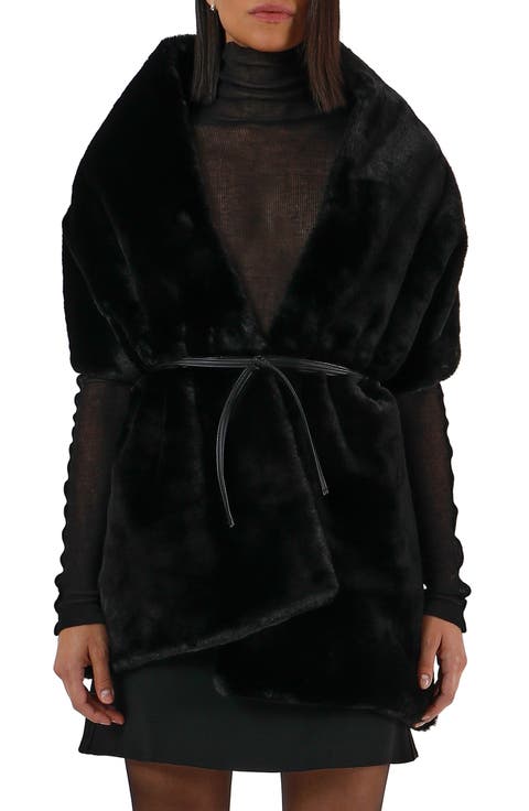 Aretha Pluche Faux Fur Wrap