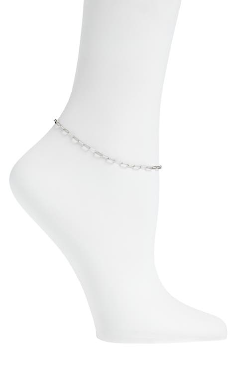 Flat Paper Clip Chain Anklet