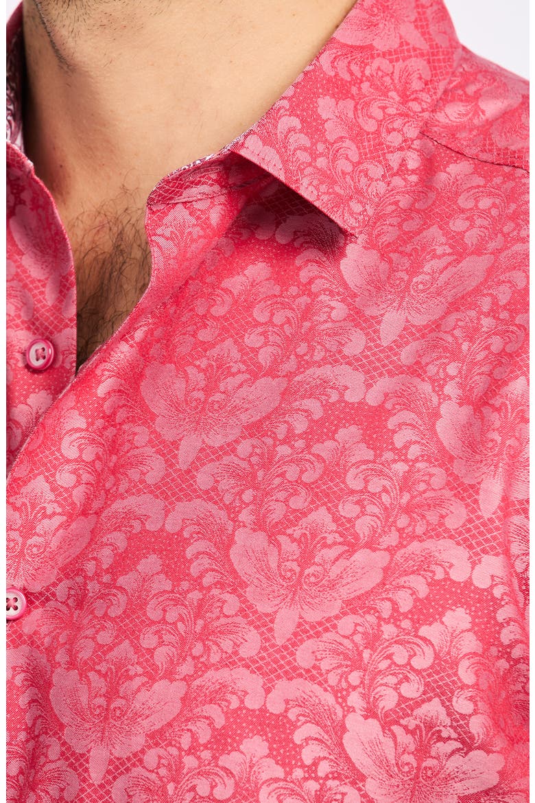 Bayview Short Sleeve Cotton Button-Up Shirt, Alternate, color, RED