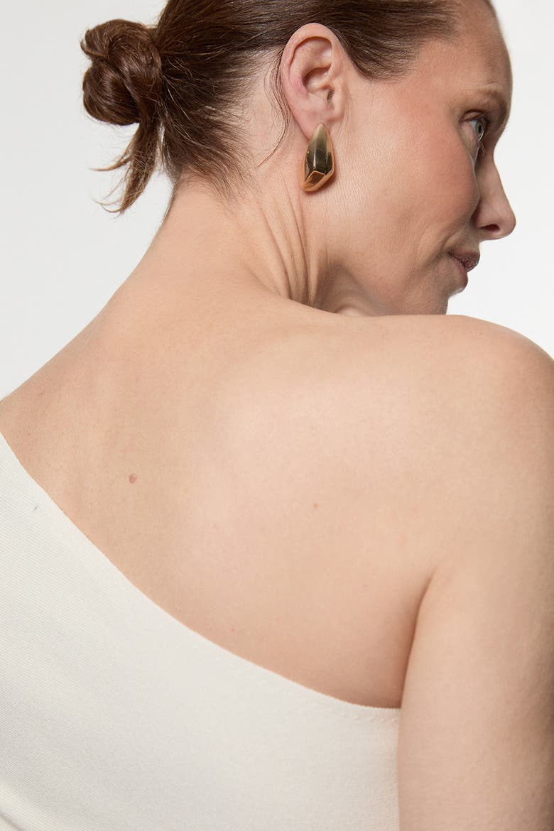 Knitted One Shoulder Top, Alternate, color, Cream