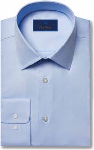 David Donahue Regular Fit Royal Oxford Dress Shirt