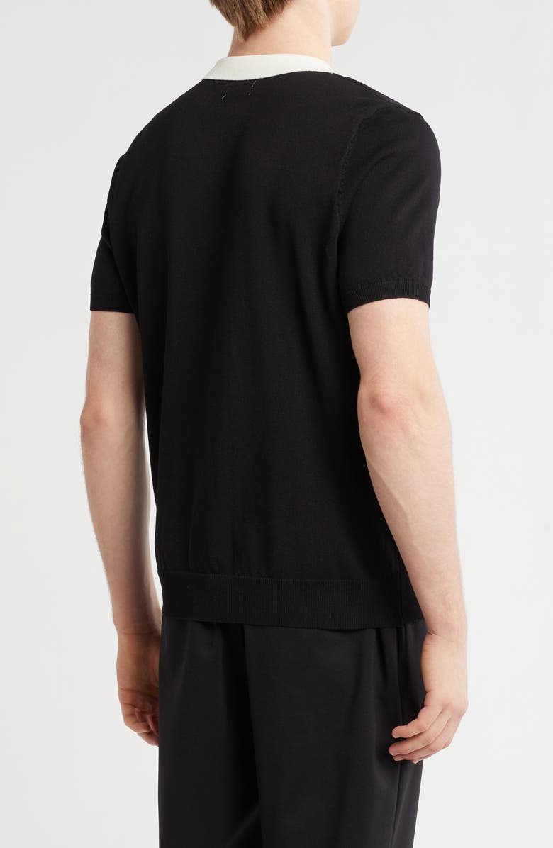 T.R. PREMIUM Textured Sweater Knit Polo, Alternate, color, Black