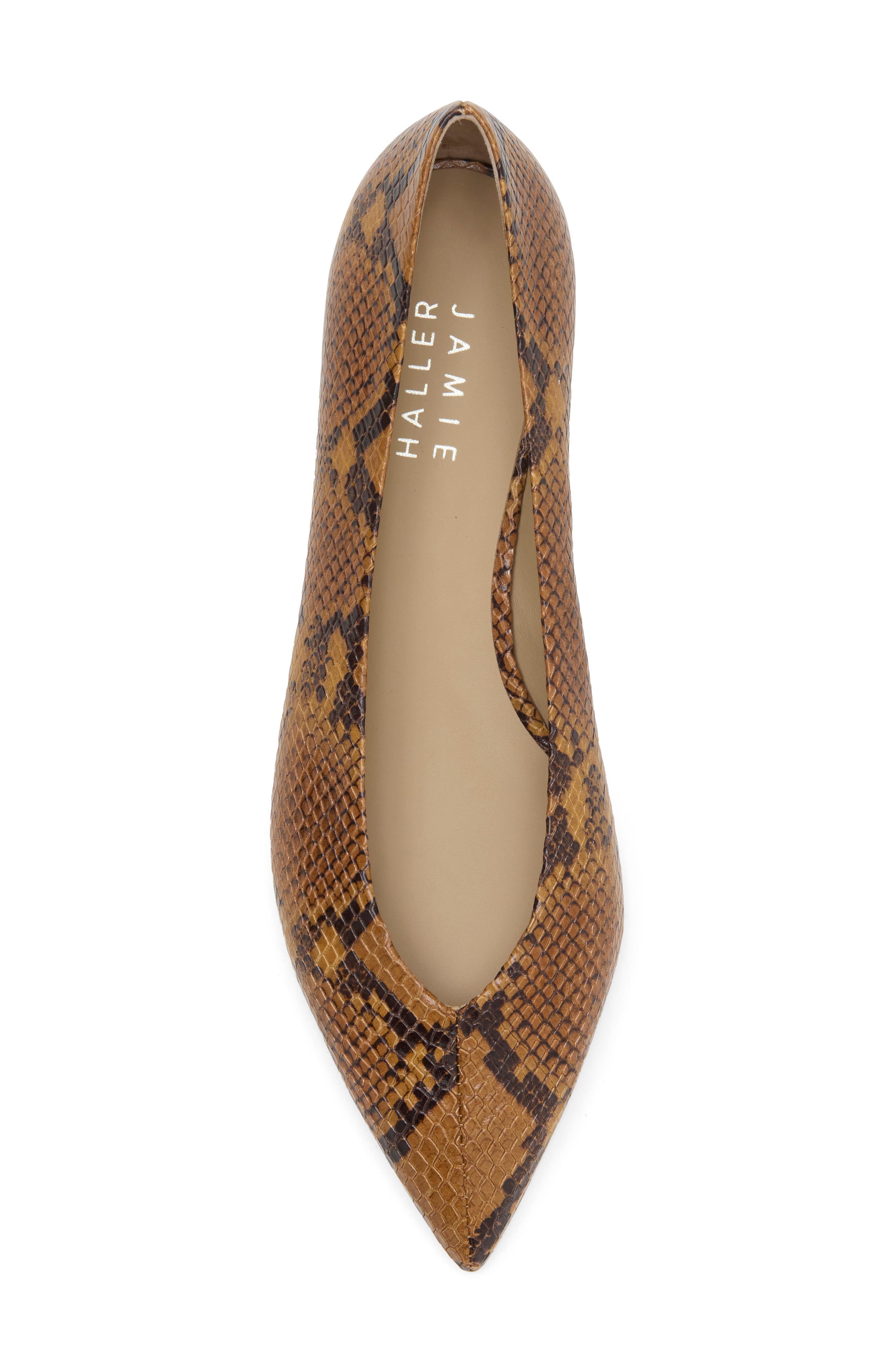 Trap Leather Pump, Alternate, color, MUSTARD PYTHON