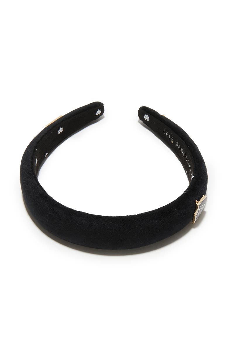 Lele Sadoughi Las Vegas Raiders Charlotte Headband, Alternate, color, Jet 001