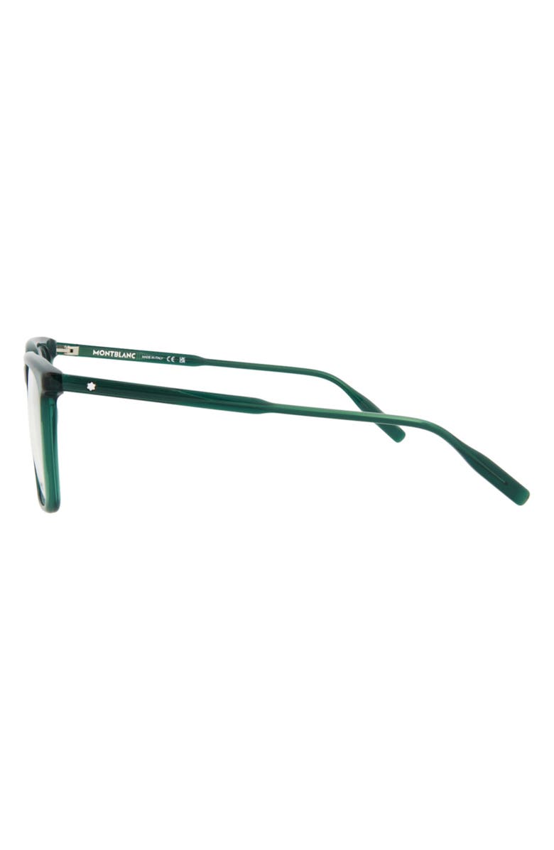 Montblanc 57mm Square Optical Glasses, Alternate, color, Green Transparent
