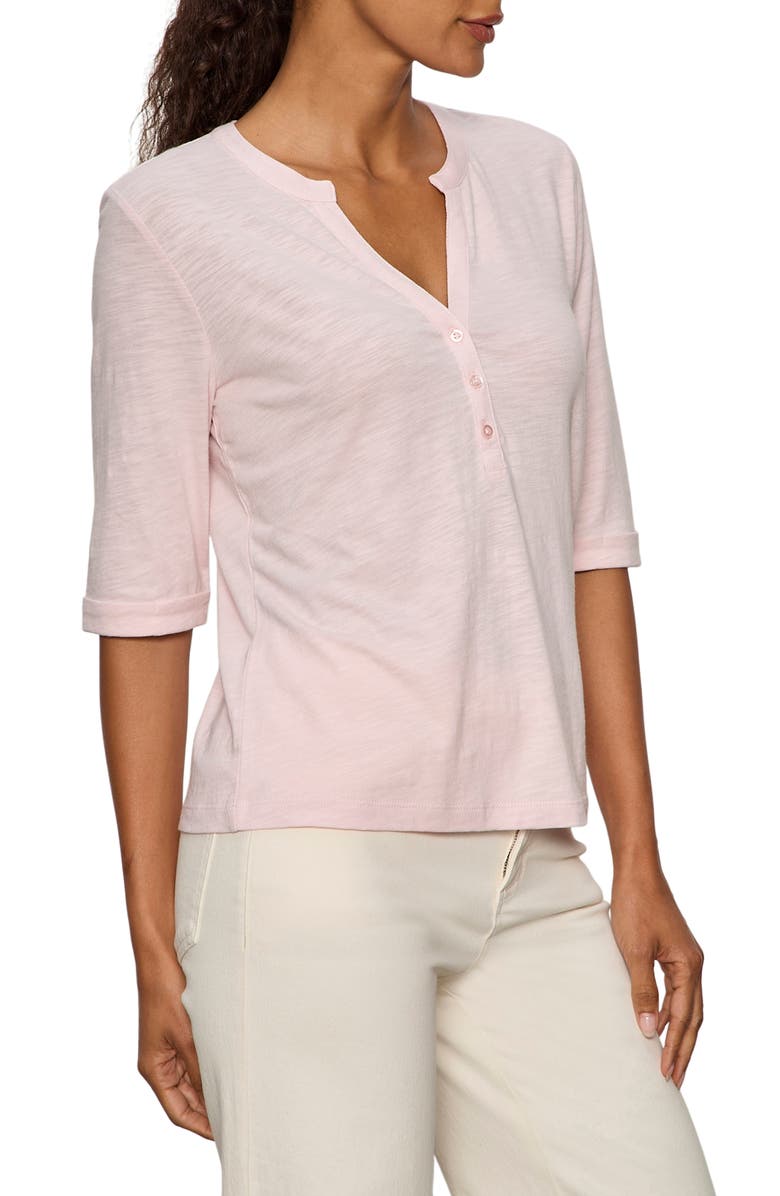 Sanctuary Rolled Sleeve V-Neck T-Shirt, Alternate, color, Oxygen Pink