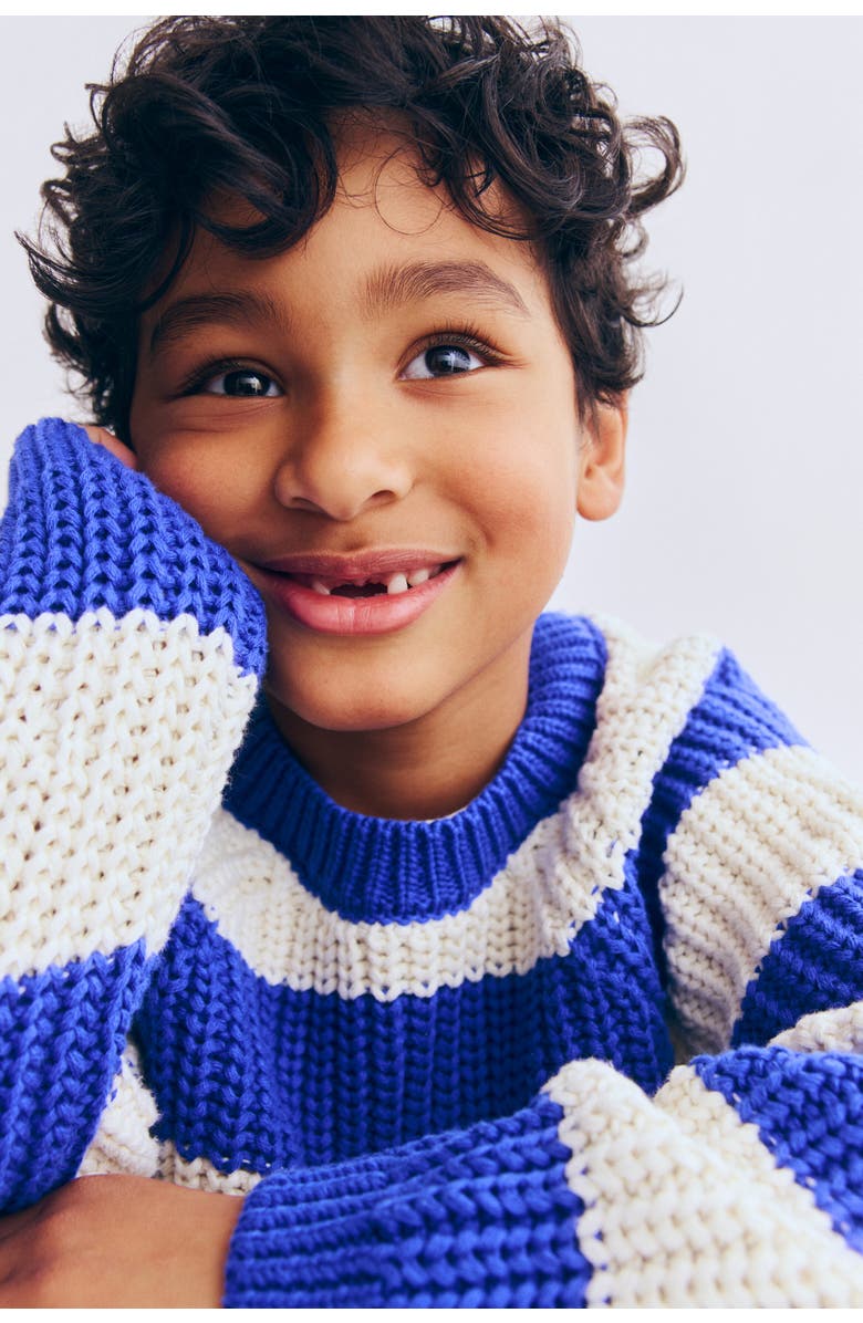 H&M Rib-knit Cotton Jumper, Alternate, color, Blue/White