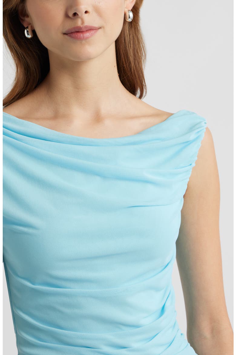 Cap Sleeve Mesh Top, Alternate, color, BLUE ATOMIZER