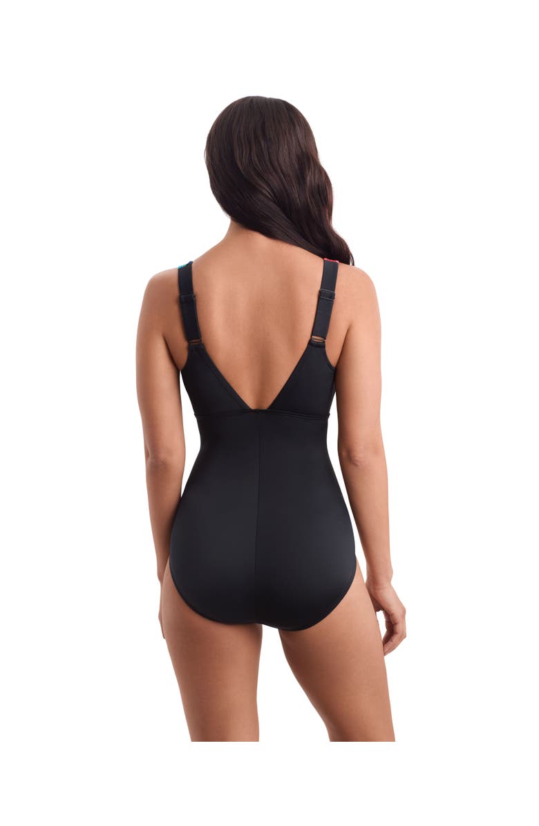 ShapeSolver Sport Scoopneck Tank Chlorine Resistant Adjustable One-Piece Swimsuit, Alternate, color, Multi Wave Power