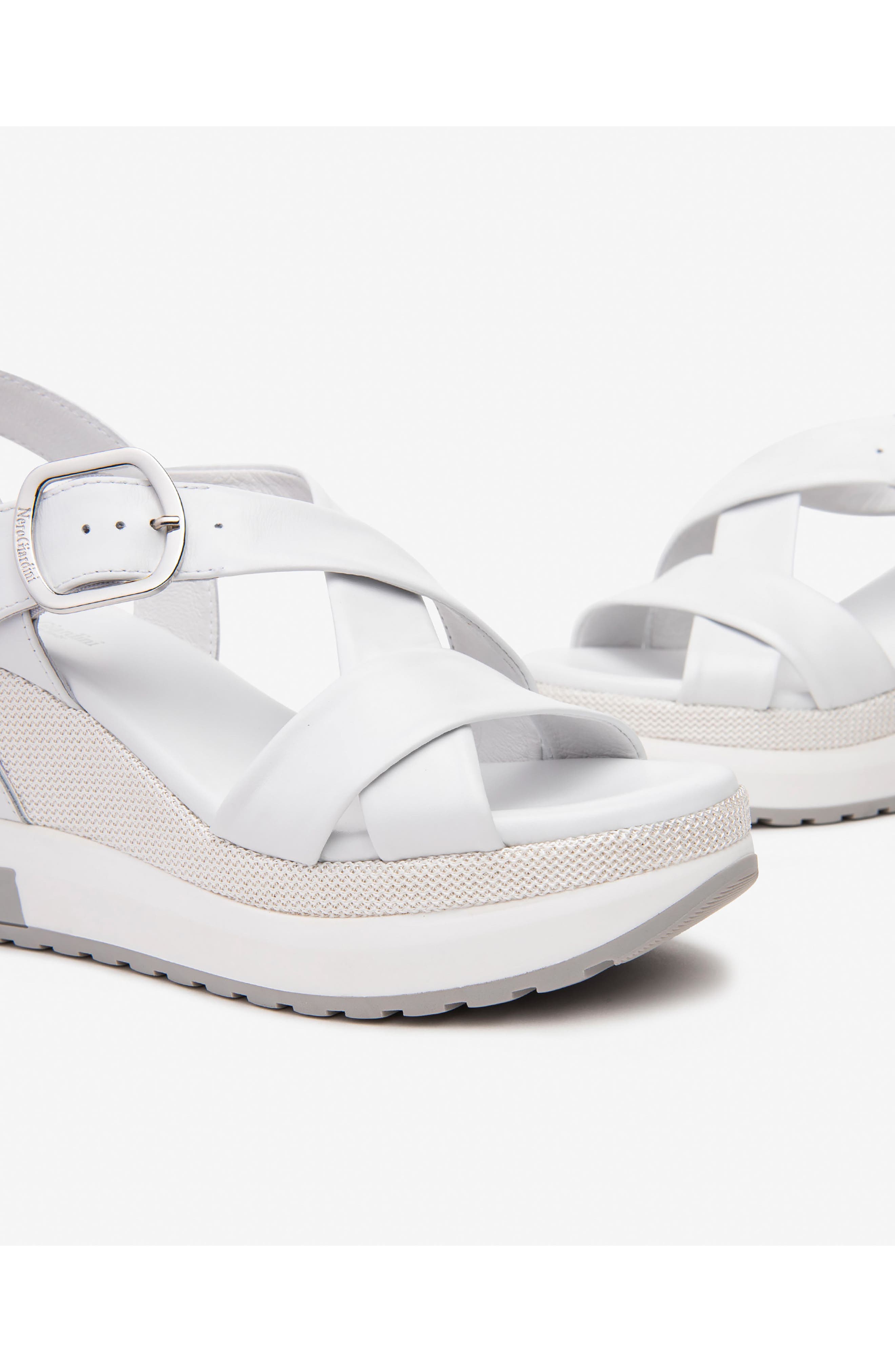 NeroGiardini Sport Wedge Sandal, Alternate, color, White