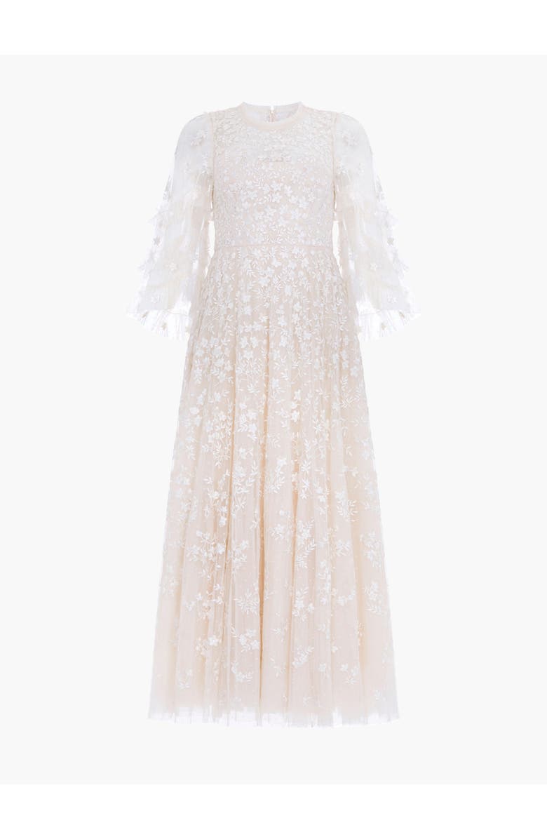Needle & Thread Everett Bloom Round Neck Maxi Dress, Alternate, color, Cream/Cream