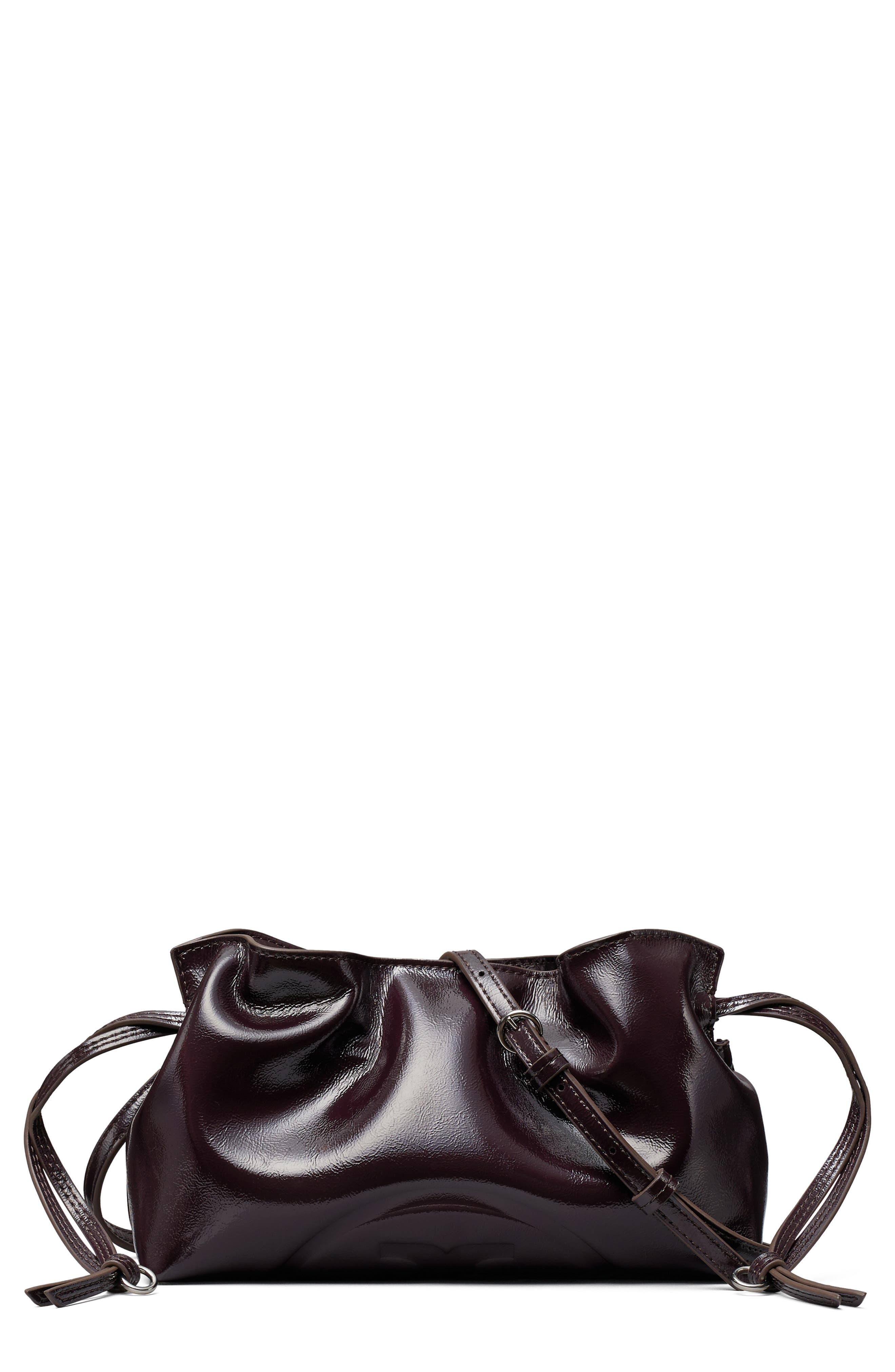 Ella Distressed Drawstring Pouch, Main, color, MULBERRY