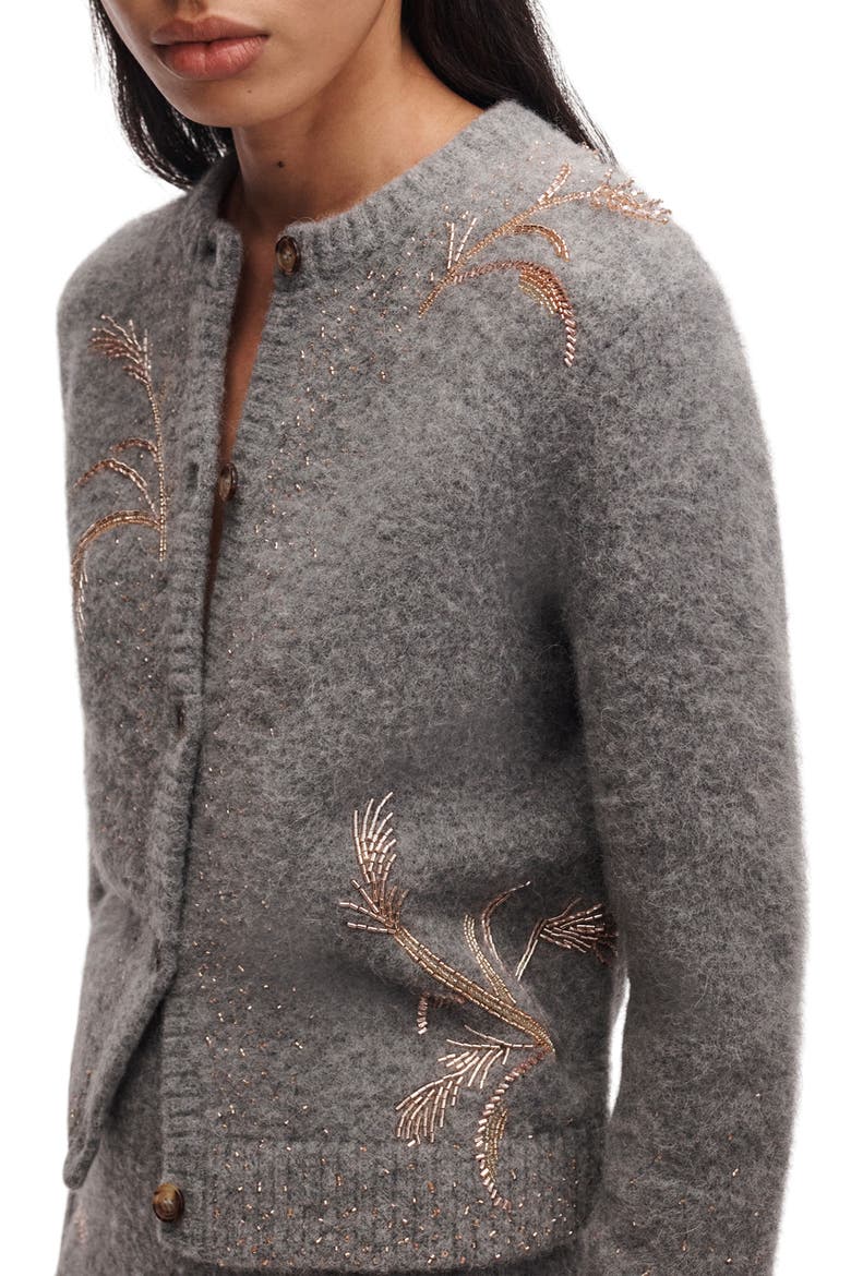 Iris Beaded Cardigan, Alternate, color, GREY