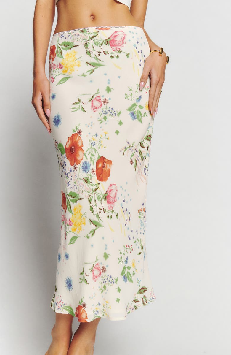 Reformation Layla Floral Midi Skirt, Alternate, color,