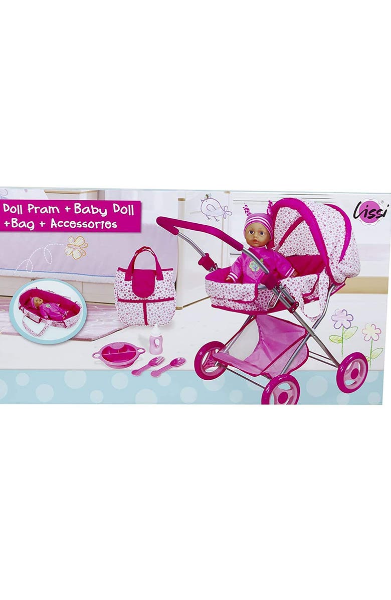 Lissi Deluxe Doll Pram with 13 Inch Baby Doll, Alternate, color, Pink
