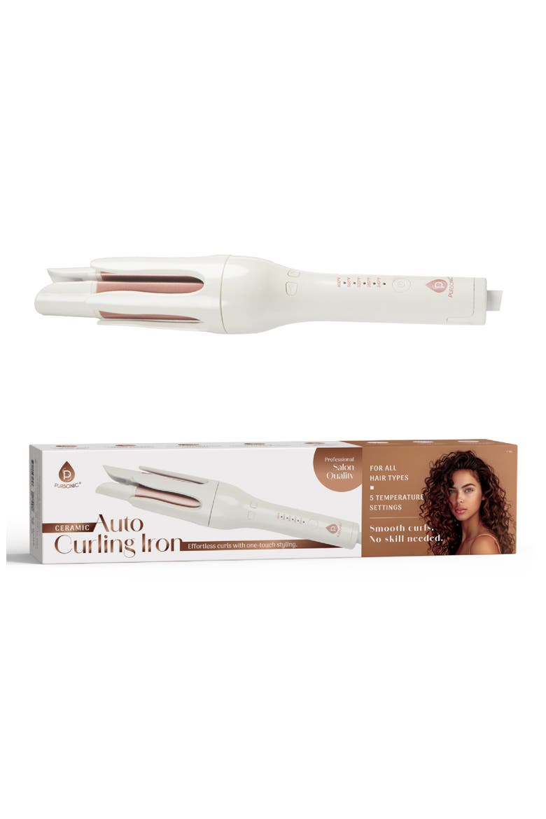 Ceramic Automatic Curling Iron, Main, color, WHITE