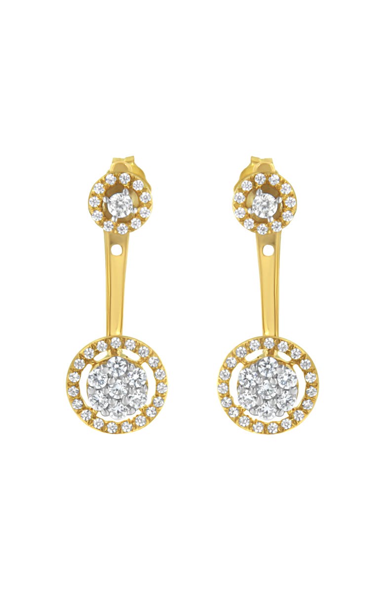Haus of Brilliance 14K Yellow Gold Plated Silver 5/8 Ct Diamond Removable Stud and Dangle Earrings, Alternate, color, Yellow