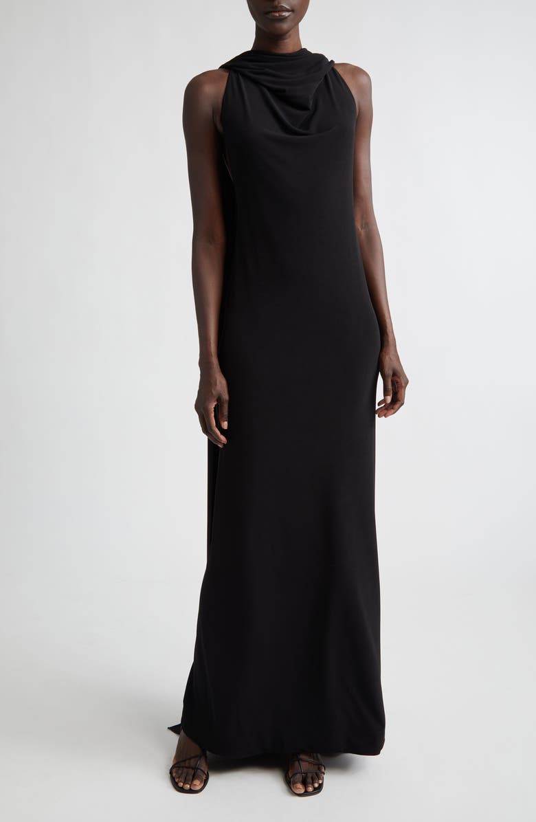 Brandon Maxwell The Presley Mantle Gown, Main, color, Black