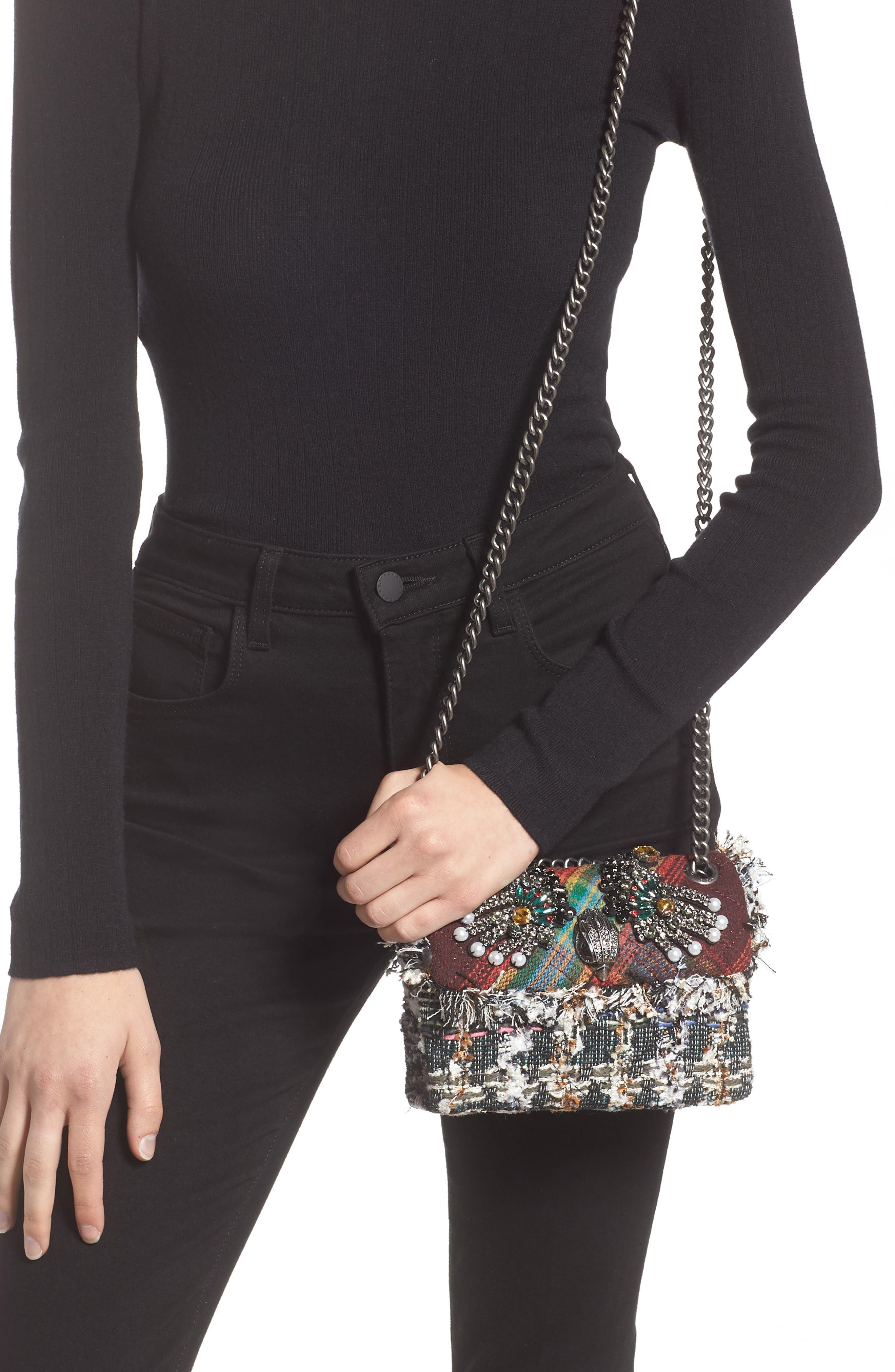 Kurt Geiger London Mini Kensington-X Tweed Shoulder Bag, Alternate, color, 