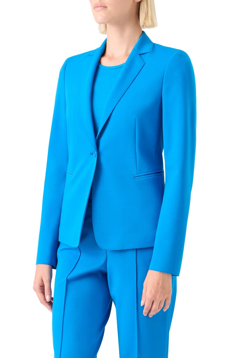 One-Button Jersey Blazer, Alternate, color, COBALT BLUE