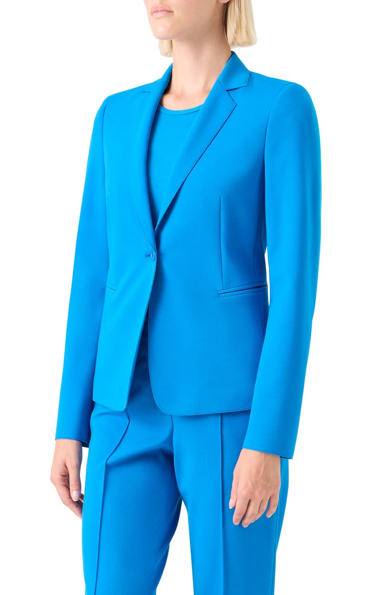 Akris punto One-Button Jersey Blazer, Alternate, color, Cobalt Blue