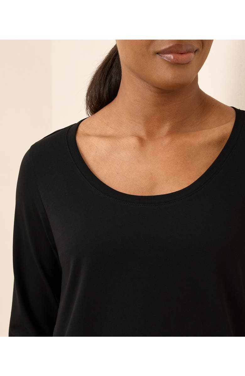 Pact Organic Cotton Softspun Long Sleeve Scoop Neck Tee, Alternate, color, Black