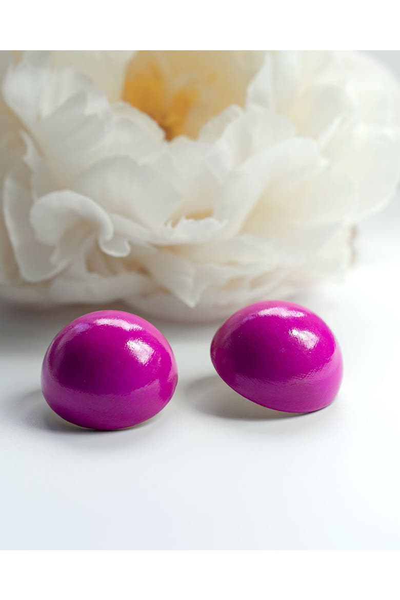 Gaia Mini Earrings, Alternate, color, Magenta Gumdrop