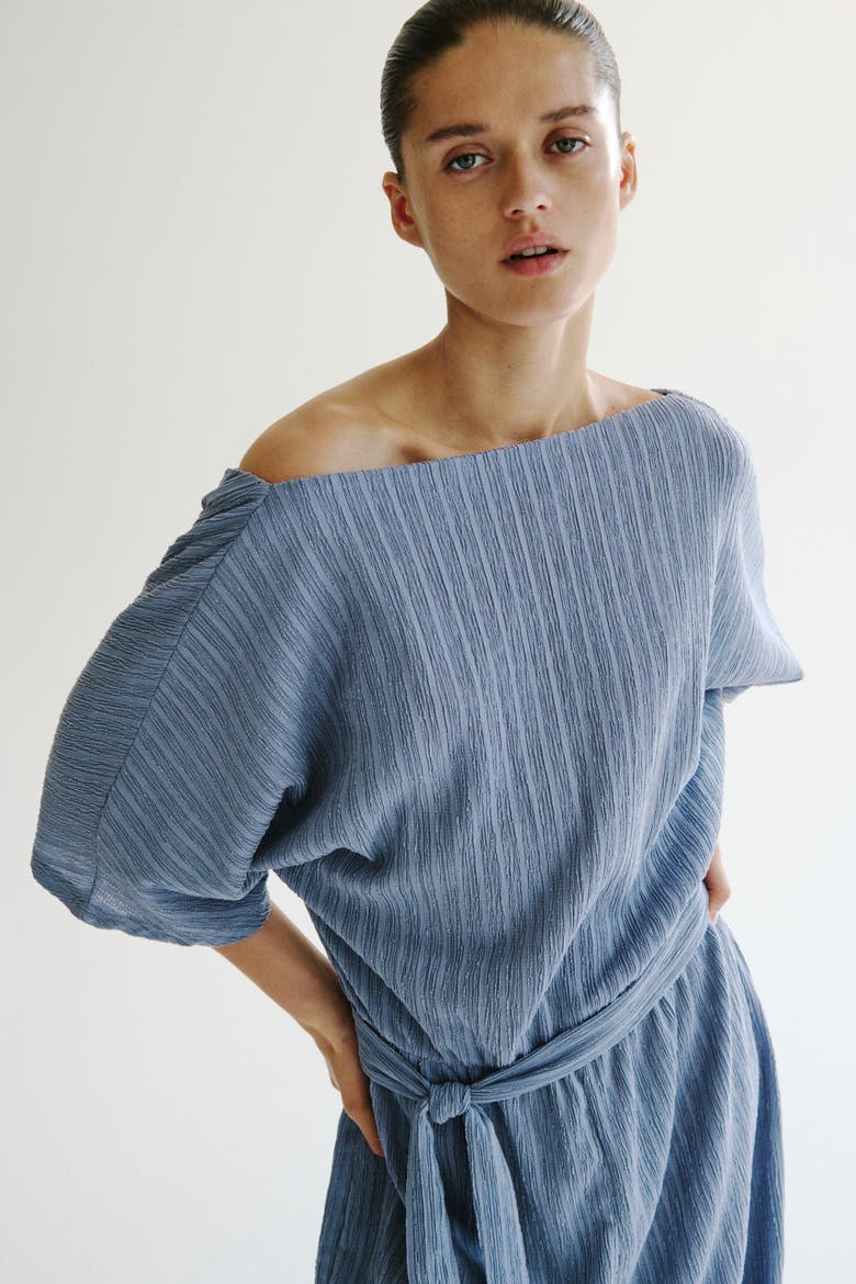 Textured Jersey Jumpsuit, Alternate, color, Dusty blue