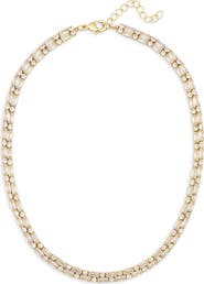 NORDSTROM RACK Round & Baguette Cut Cubic Zirconia Collar Necklace