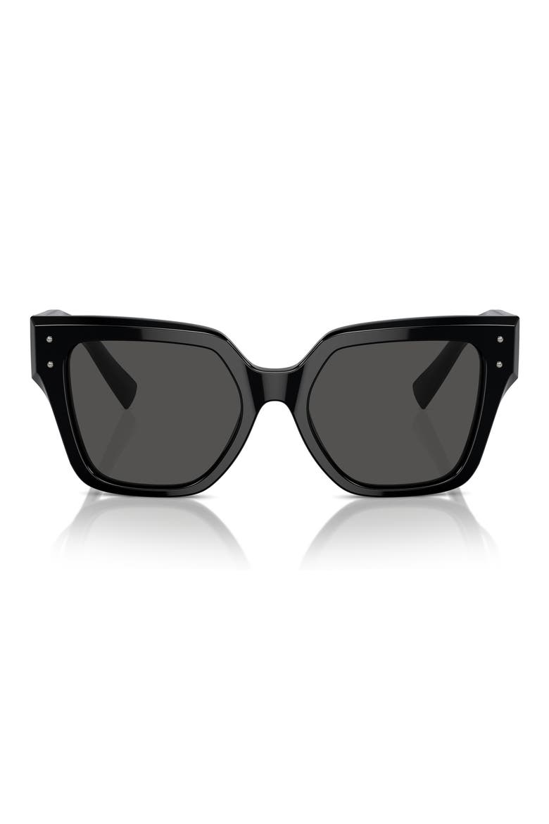 52mm Square Sunglasses, Alternate, color, BLACK