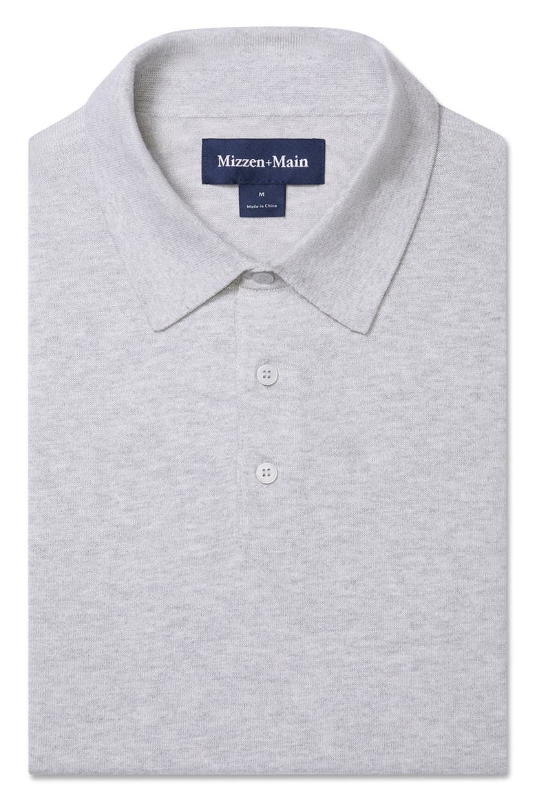 Ashe Cotton Blend Performance Sweater Polo, Alternate, color, LIGHT GRAY HEATHER