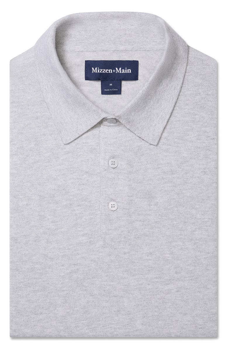 Mizzen+Main Ashe Cotton Blend Performance Sweater Polo, Alternate, color, Light Gray Heather
