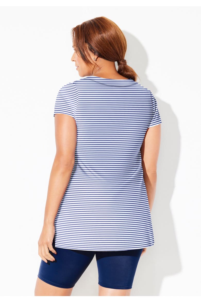 Chlorine Resistant Swim Tunic, Alternate, color, Deep Sea Stripe