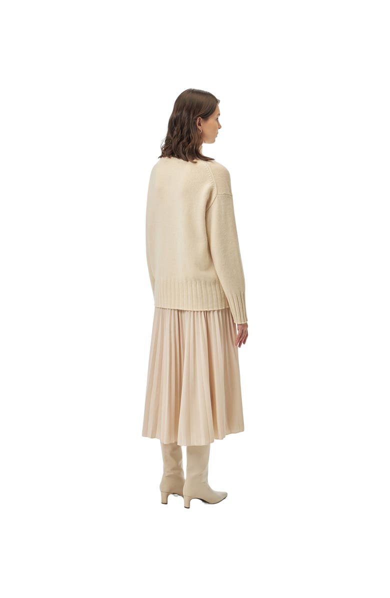 GOBI Mongolian Cashmere Relaxed-Fit Cashmere Turtleneck, Alternate, color, Off White