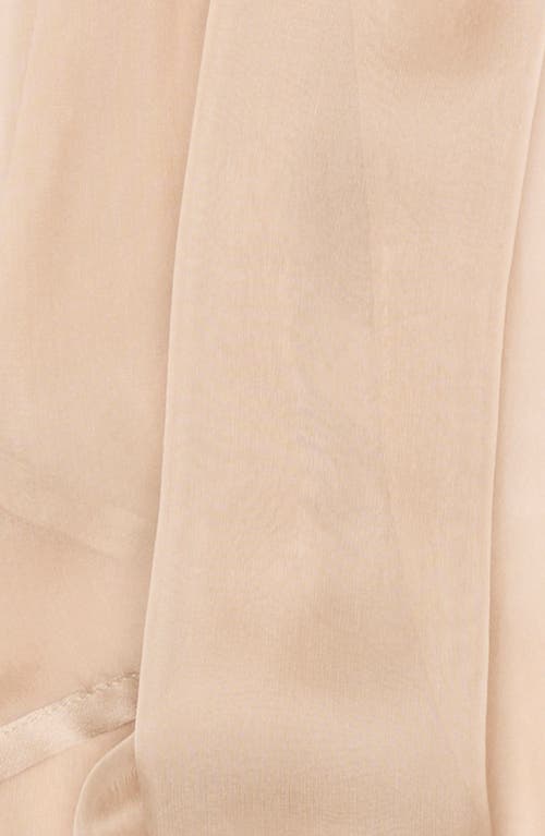 Nordstrom Satin Border Silk Chiffon Scarf In Champagne
