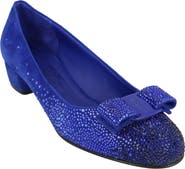 FERRAGAMO Vara Crystal Embellished Leather Pump