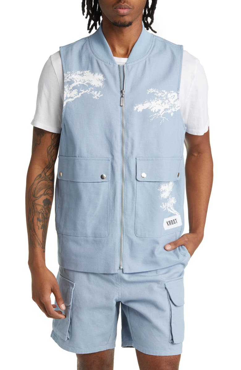 KROST Wilderness Cotton Canvas Graphic Zip-Up Vest, Alternate, color,