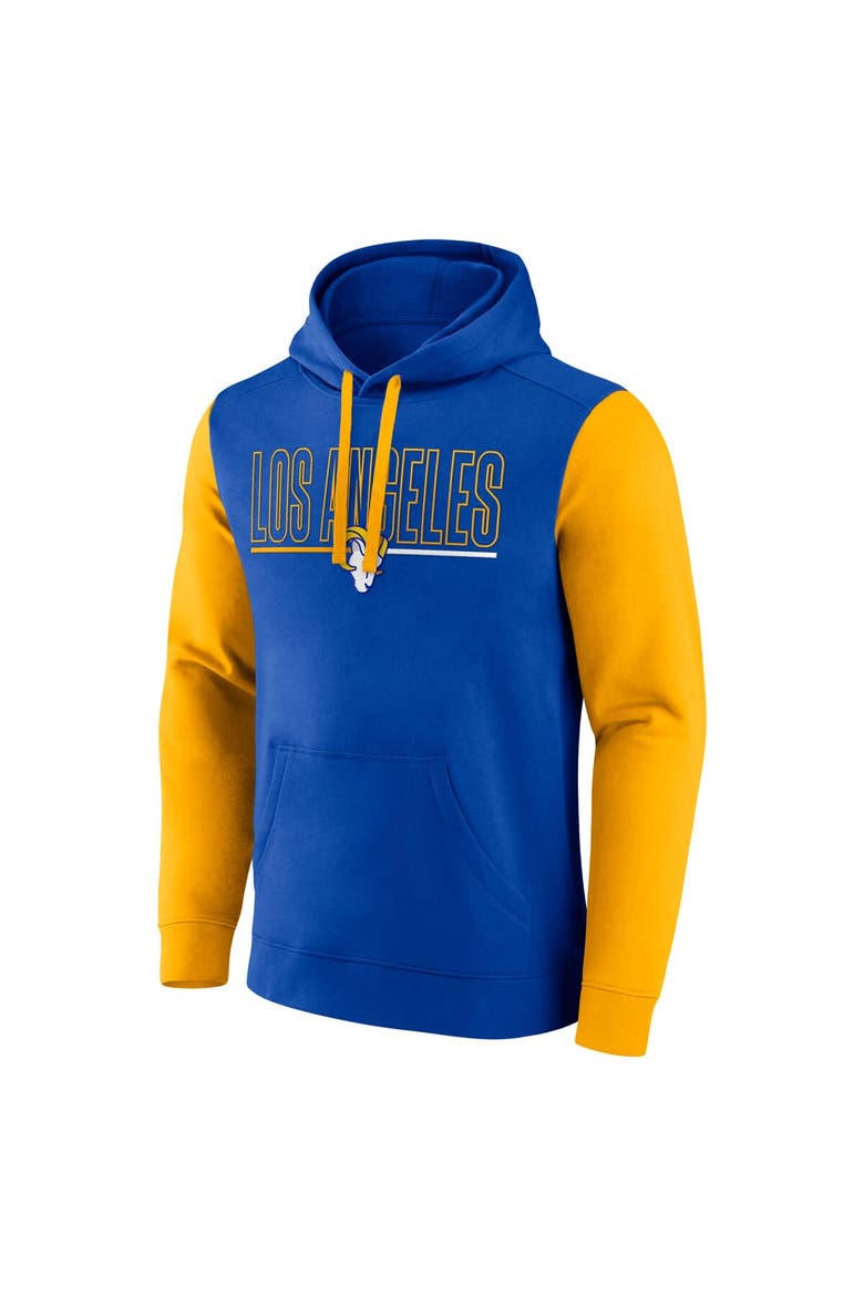 Men's Fanatics Royal/Gold Los Angeles Rams Outline Pullover Hoodie, Alternate, color, Royal