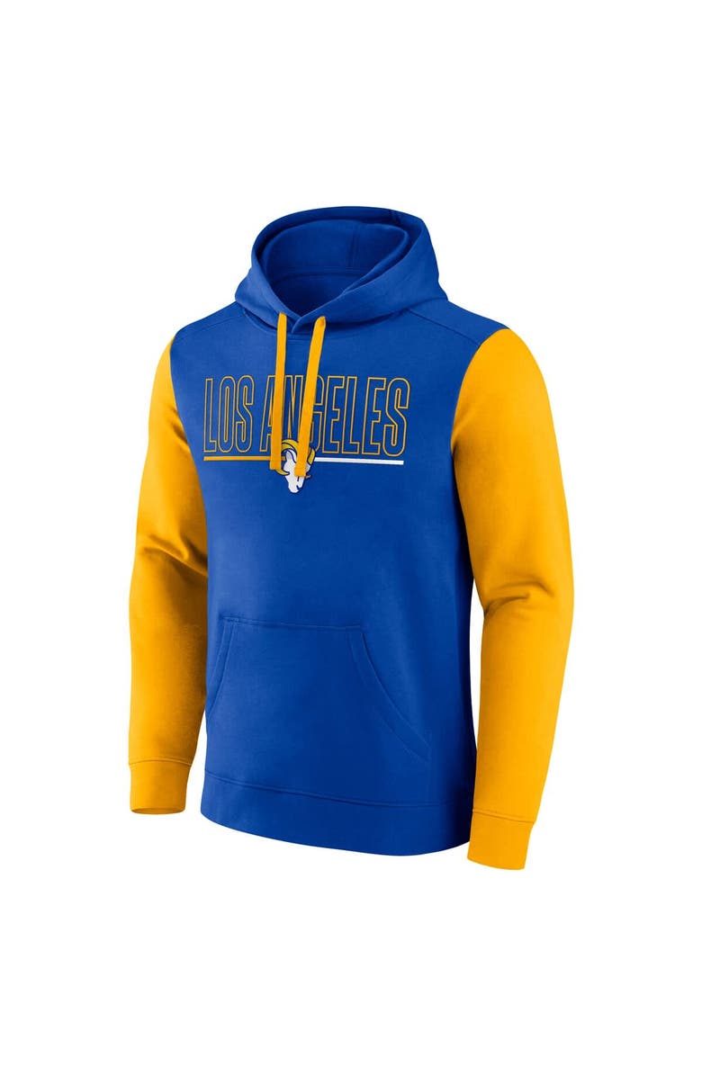 FANATICS Men's Fanatics Royal/Gold Los Angeles Rams Outline Pullover Hoodie, Alternate, color, Royal