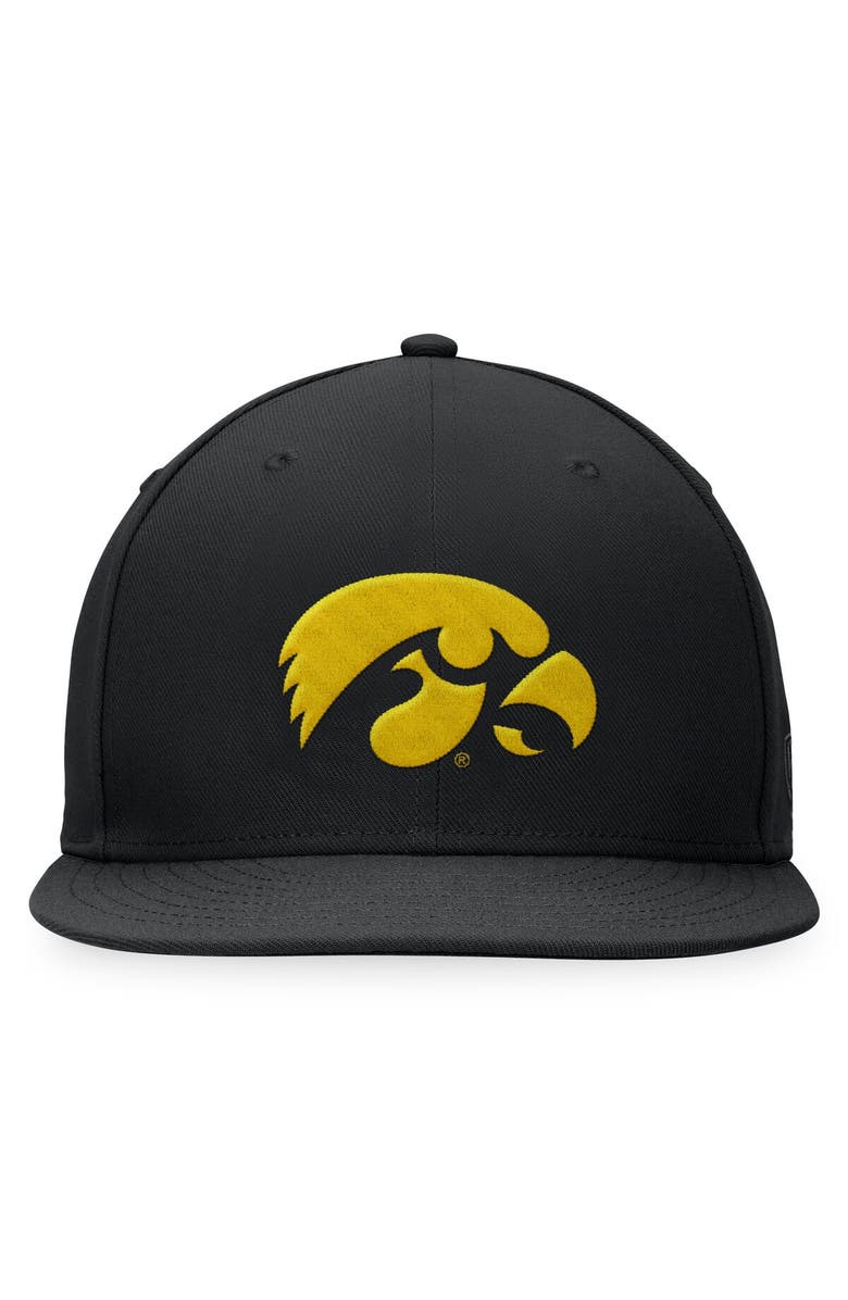 TOP OF THE WORLD Men's Top of the World Black Iowa Hawkeyes Fitted Hat, Alternate, color, Black
