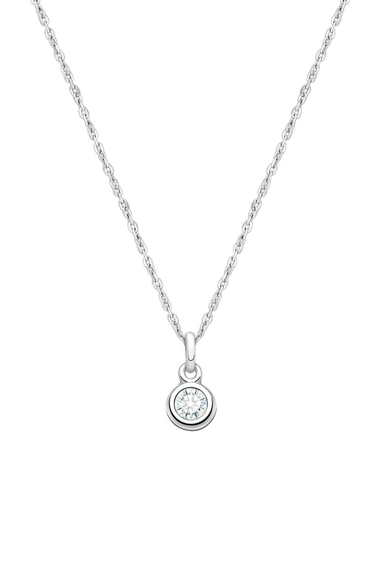 Sterling Silver tB® Birthstone 12-14" Necklace, Main, color, April