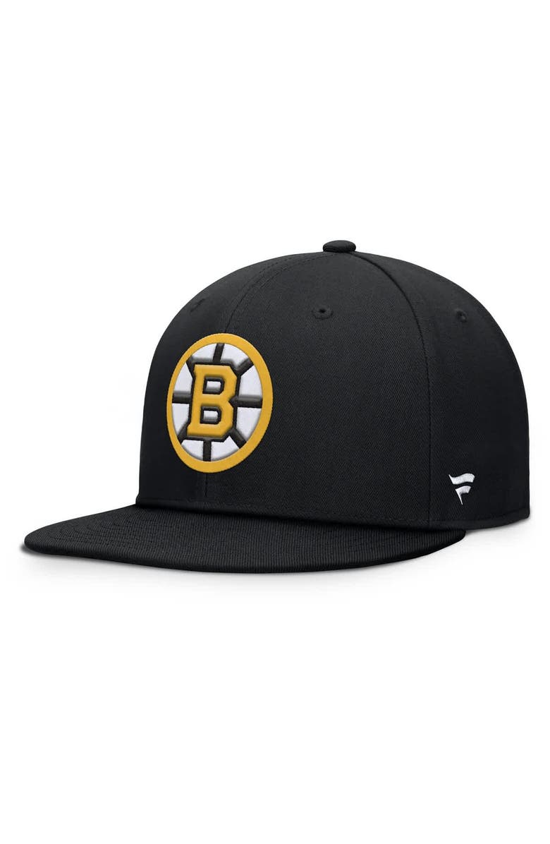 FANATICS Men's Fanatics Black Boston Bruins Primary Logo Snapback Hat, Main, color, Black