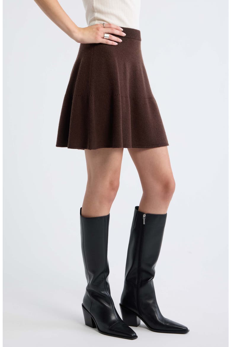 Wool & Cashmere Miniskirt, Alternate, color, BROWN CHICORY